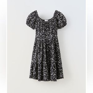 NWT Zara 7Y floral stretchy short sleeve dress